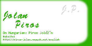 jolan piros business card